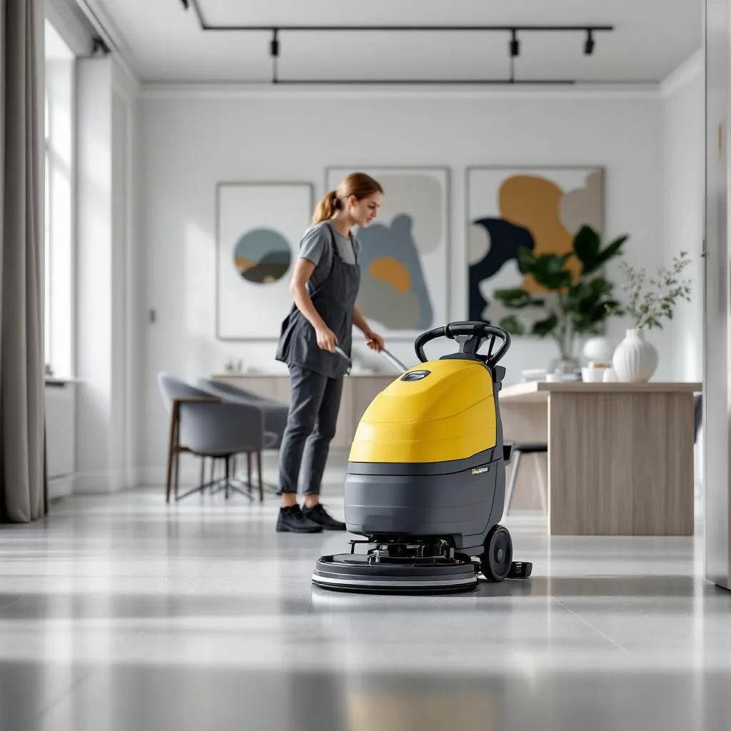 Skurmaskin för rengöring av golv