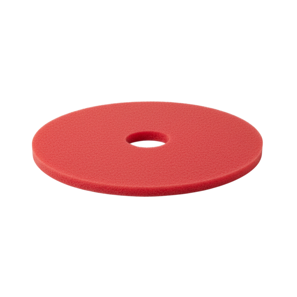 Röd skurrondell för daglig rengöring