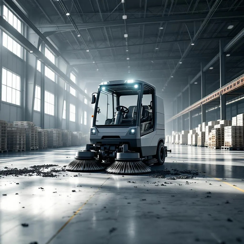 Sopmaskin i lagerlokal