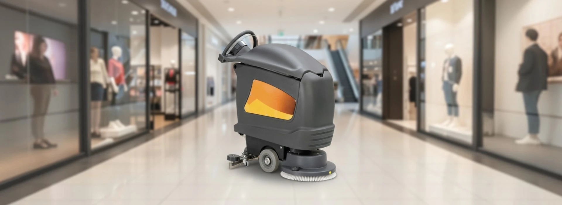 Taski Swingo 760 i drift på större kommersiell golvyta med fokus på vattenupptagning, sugfot och daglig professionell golvrengöring.